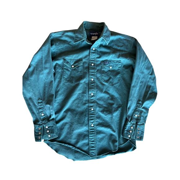 Chemise boutonnée homme Wrangler Wrancher Western Pearl Snap XL bleu à